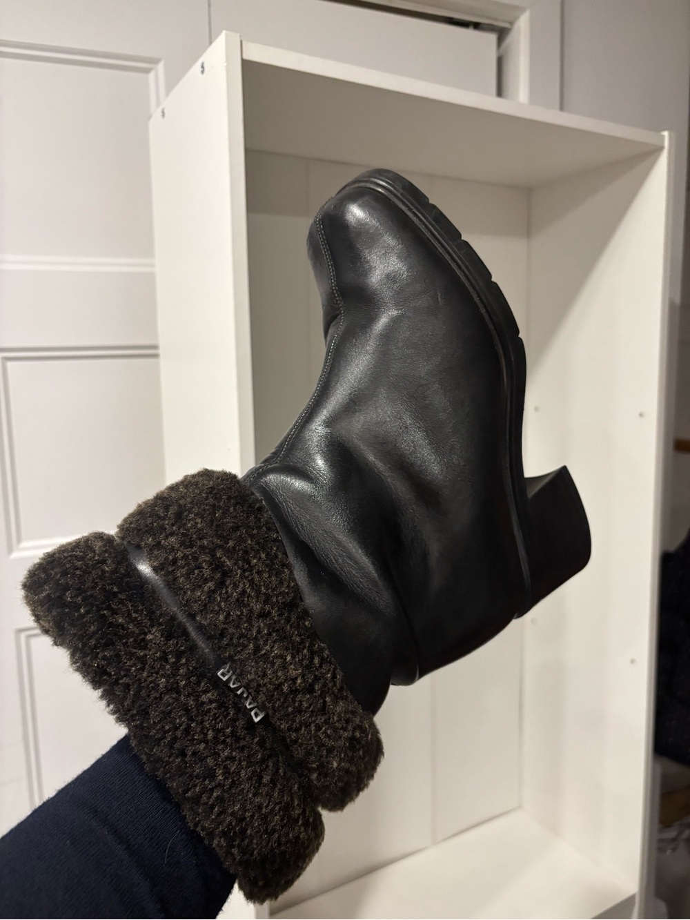 Vintage Pajar Black Fur Cuff Winter Boots 38